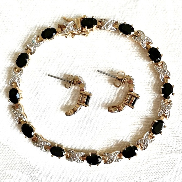 Onyx Gold Vermeil Bracelet & Earring Set - Picture 2 of 12